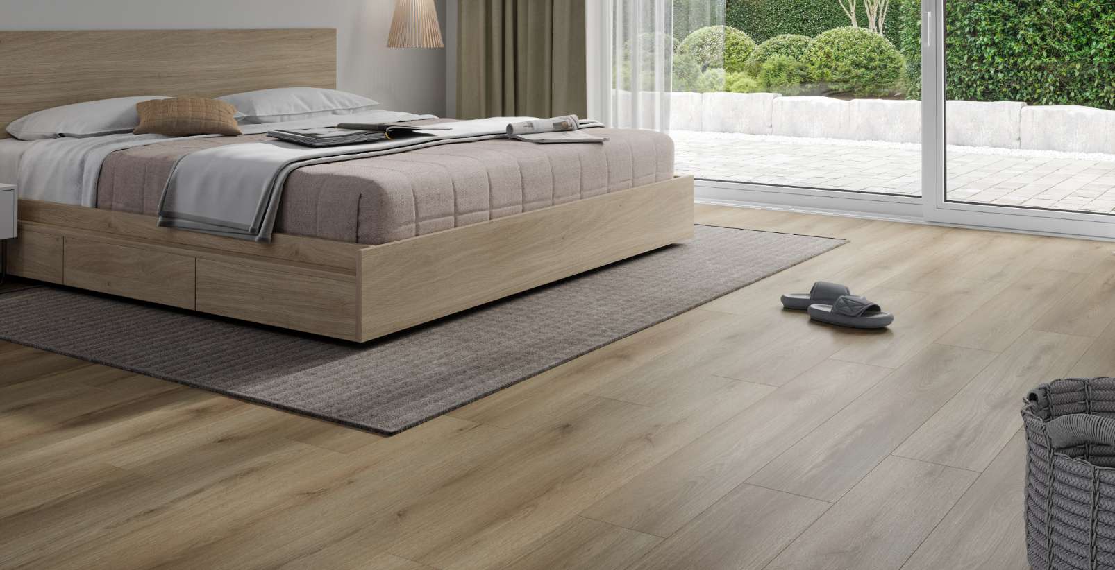 Ecru Cantal Oak, MW, 8 mm, Standard Plank - Room Scene