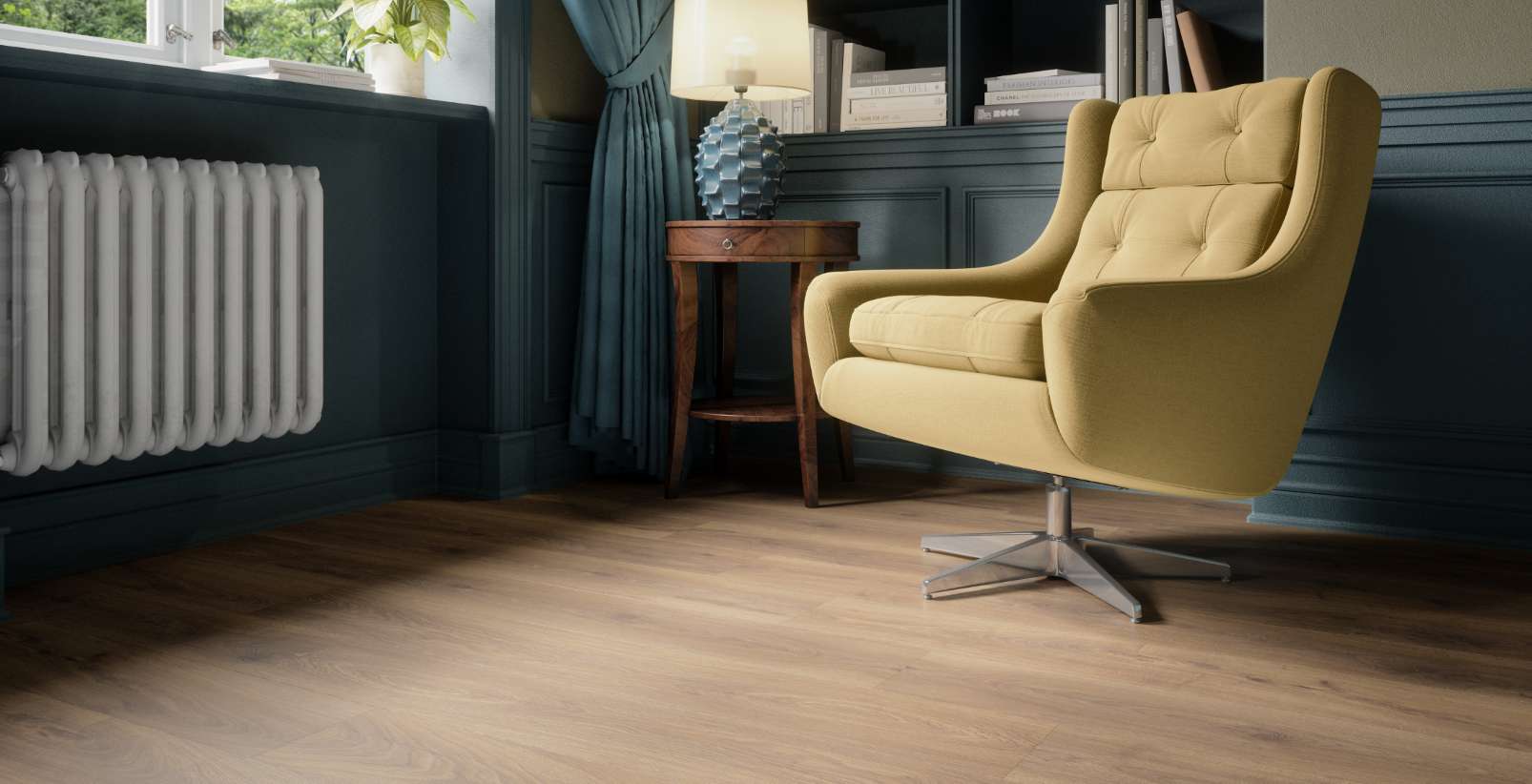 Biscotti Oak, HO, 8 mm, Standard Plank - Room Scene