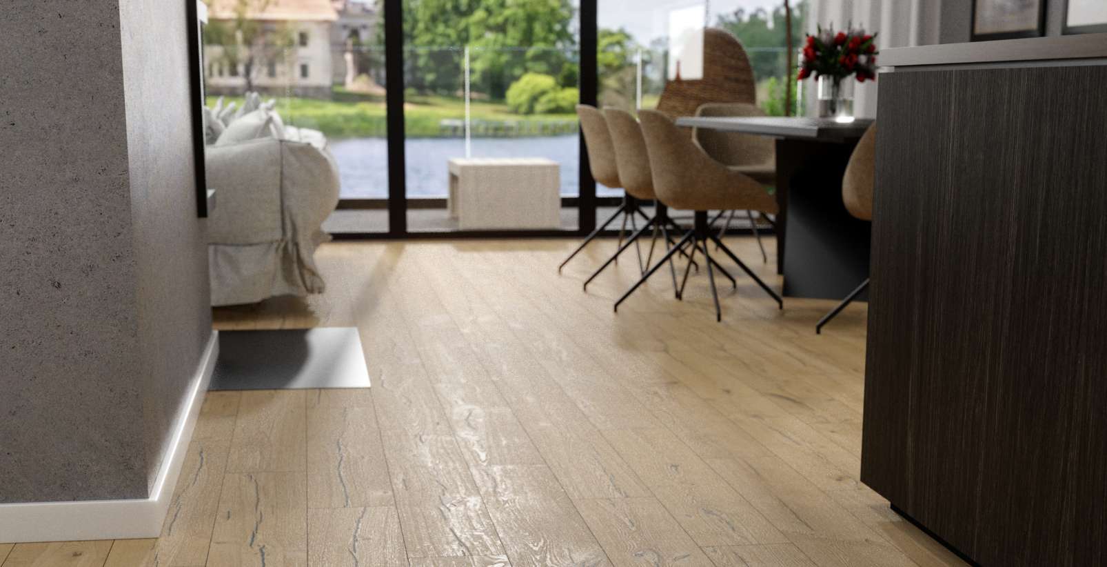 Dune Allegra Oak, SE, 6 mm, Standard Plank - Room Scene