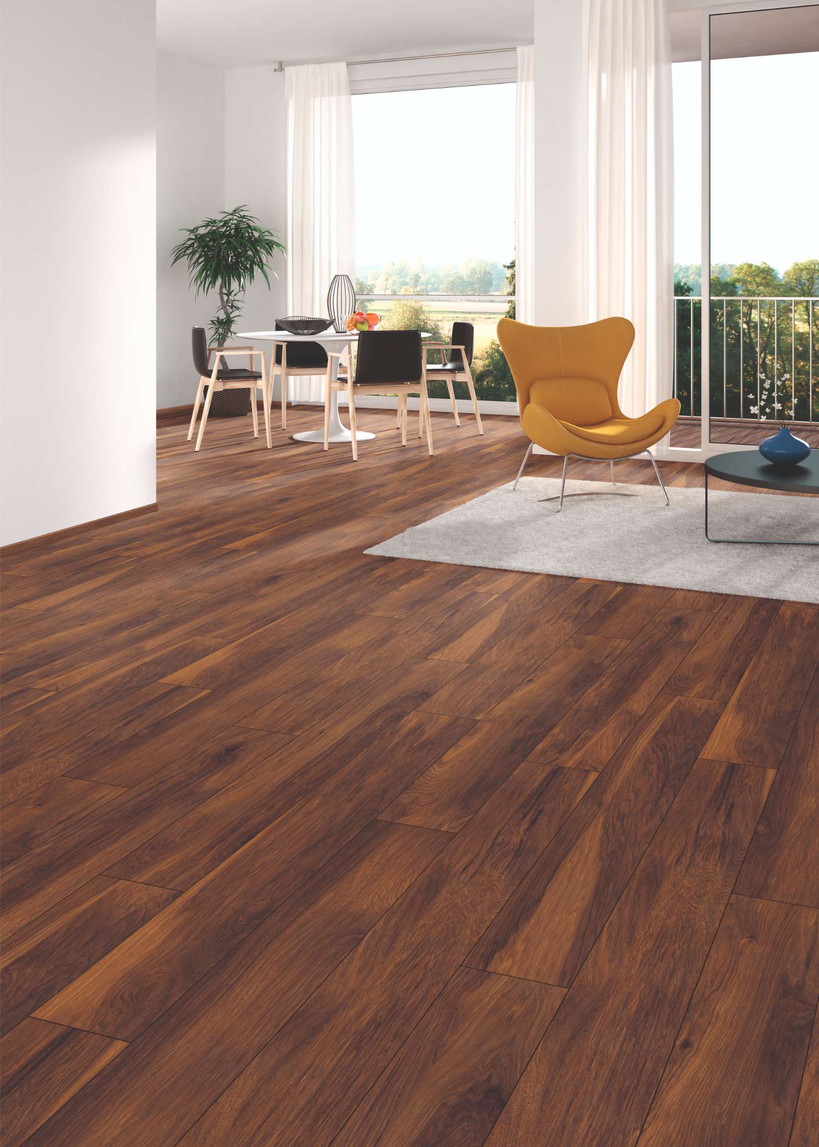 Red River Hickory, VH, 10 mm, Standard Plank - Room Scene