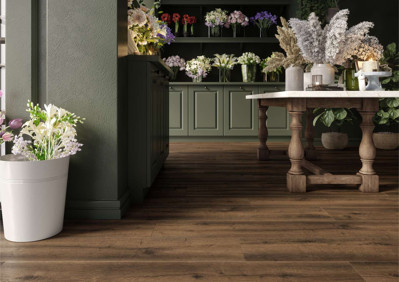 Oak Roast, LU, 8.5 mm, Wide Plank - Room Scene