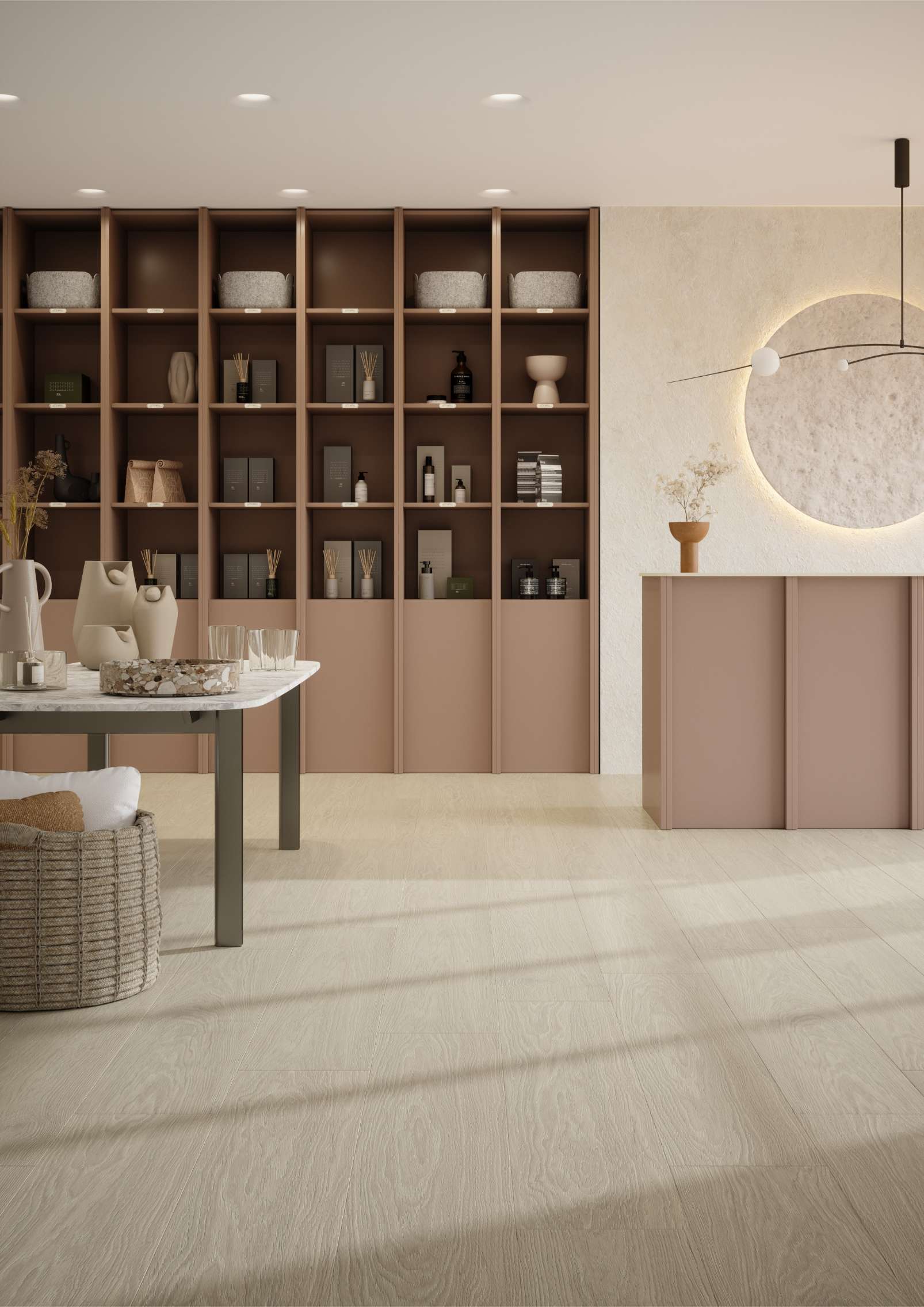 Cream Darcy Oak, DY, 8 mm, Long Plank - Room Scene