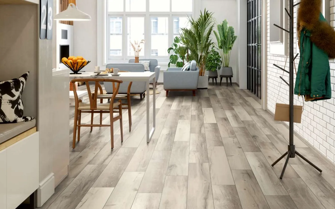 Lunar Range Oak, TN, 7 mm, Standard Plank - Room Scene