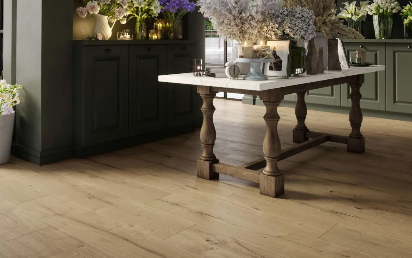 Bradford Oak , LU, 8.5 mm, Wide Plank - Room Scene