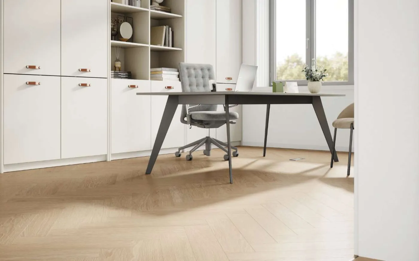 Natural Darcy Oak, DY, 8 mm, Herringbone - Room Scene