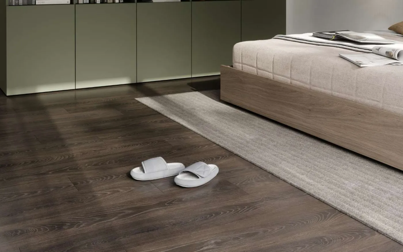 Espresso Carpenter Oak, CM, 10 mm, Standard Plank - Room Scene