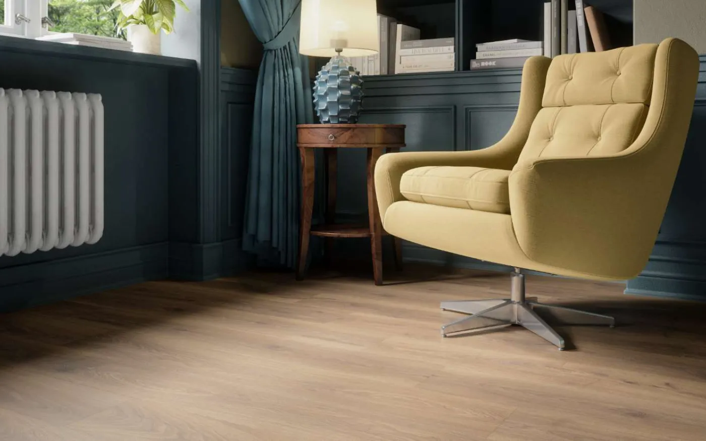 Biscotti Oak, HO, 8 mm, Standard Plank - Room Scene