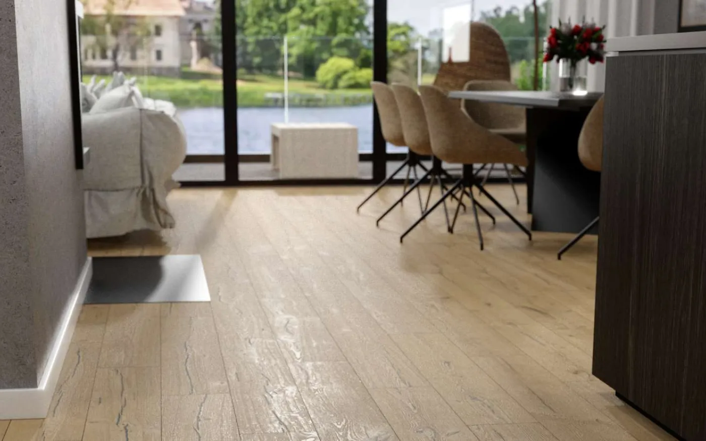Raw Stackhouse Oak, SE, 6 mm, Standard Plank - Room Scene