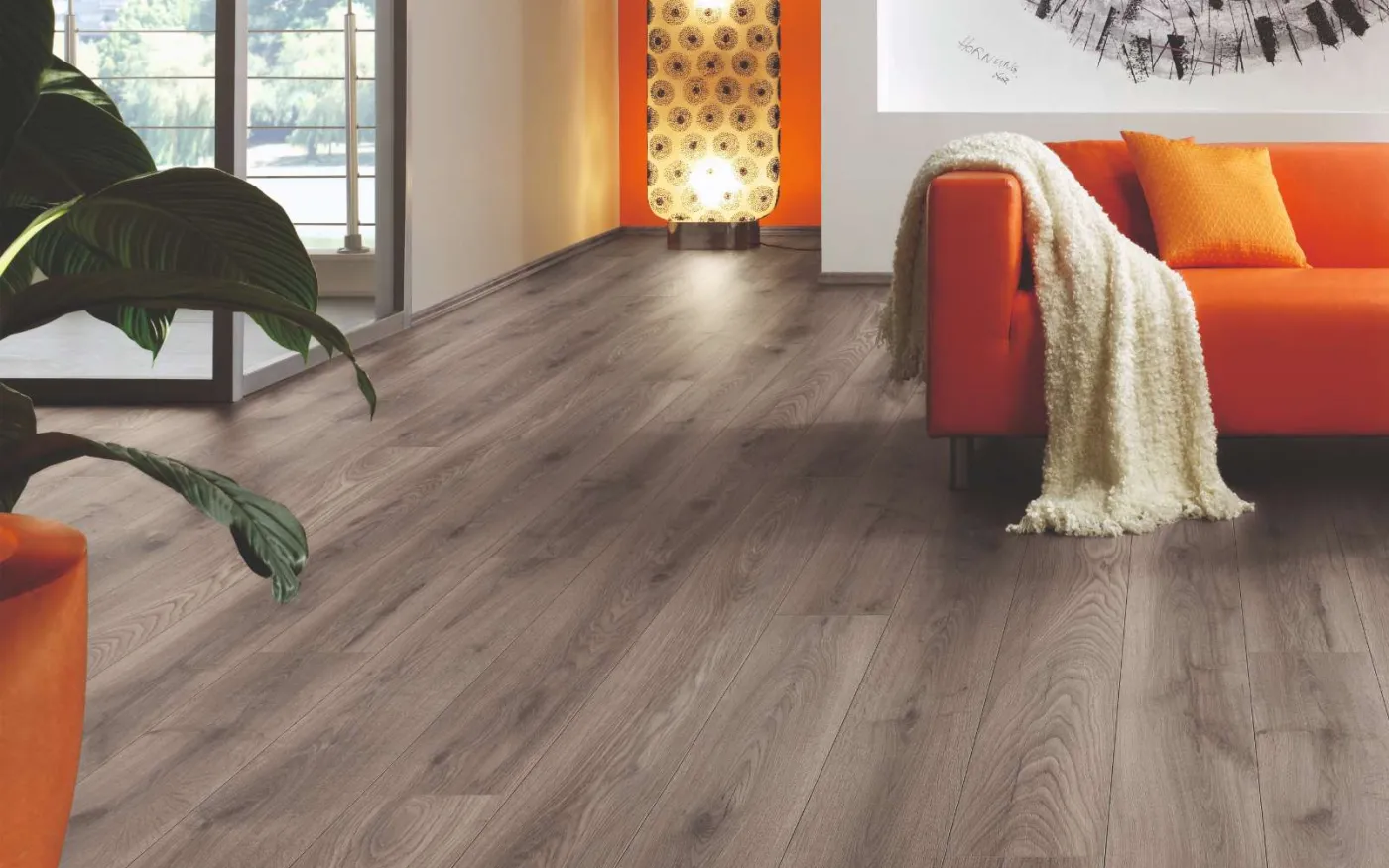 Steelworks Oak, HO, 12 mm, Standard Plank - Room Scene