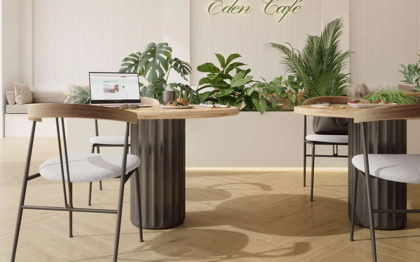 Blonde Montanara Oak, MR, 9 mm, Herringbone - Room Scene